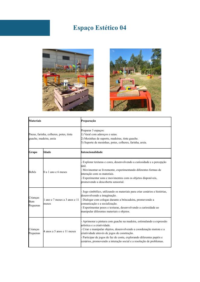 Página do Caderno com o Espaço Estético 04